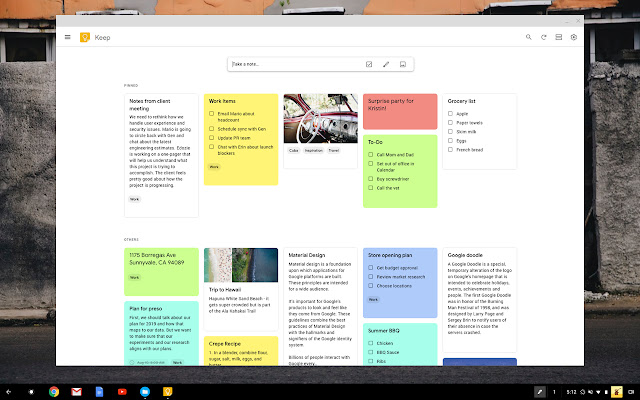 Google Keep Notes and Lists  from Chrome web store to be run with OffiDocs Chromium online