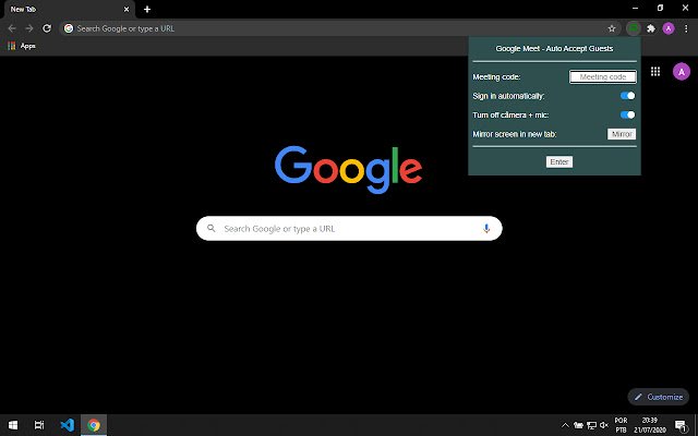 Google Meet Automatically Accept Guests  from Chrome web store to be run with OffiDocs Chromium online