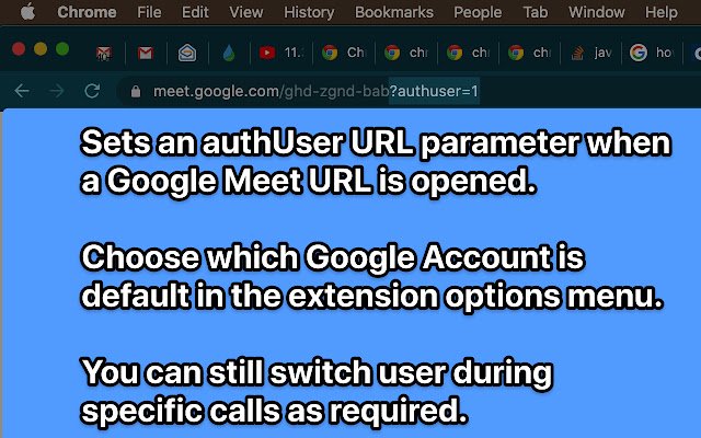 Google Meet Default Account  from Chrome web store to be run with OffiDocs Chromium online