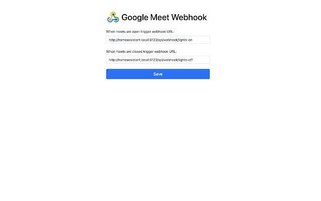 Google Meet webhook  from Chrome web store to be run with OffiDocs Chromium online