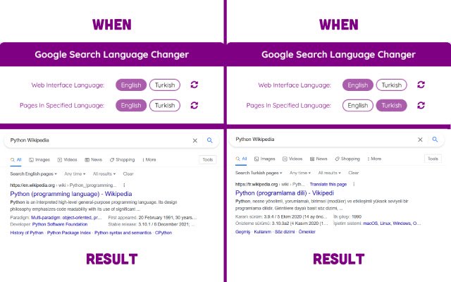 Google Search Language Changer uit de Chrome-webwinkel kan worden uitgevoerd met OffiDocs Chromium online