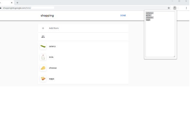 Google Shopping List Copy To Clipboard  from Chrome web store to be run with OffiDocs Chromium online