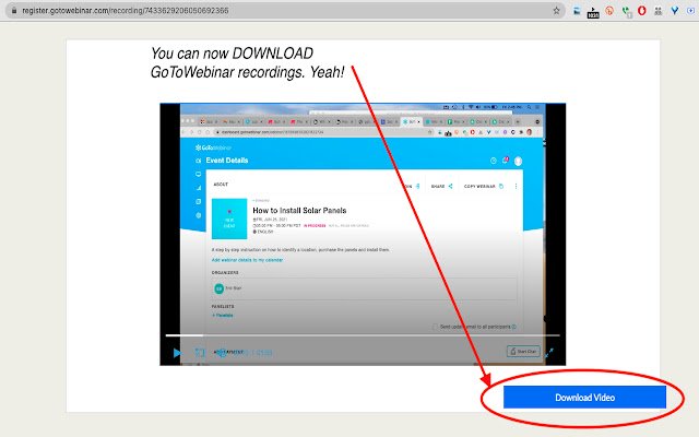 GoToWebinar  GoToMeeting Download Recordings  from Chrome web store to be run with OffiDocs Chromium online