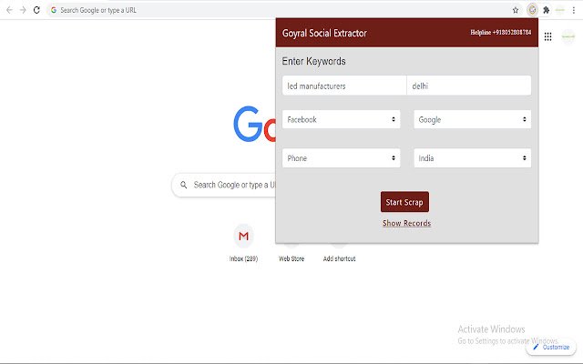 Goyral Social Extractor  from Chrome web store to be run with OffiDocs Chromium online