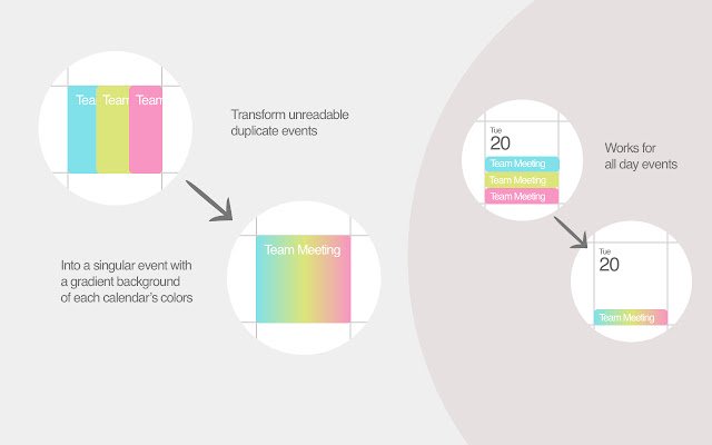 Gradient Merge for Google Calendar™ Events  from Chrome web store to be run with OffiDocs Chromium online