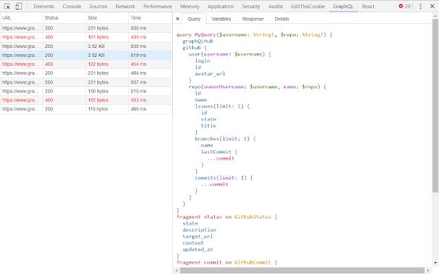 GraphQL developer tools  from Chrome web store to be run with OffiDocs Chromium online