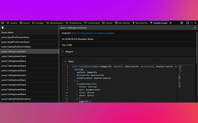 GraphQL Inspect من متجر Chrome الإلكتروني ليتم تشغيله مع OffiDocs Chromium عبر الإنترنت