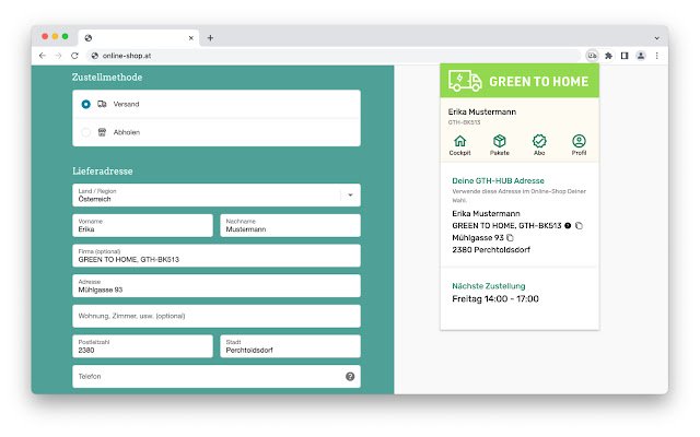 GREEN TO HOME  from Chrome web store to be run with OffiDocs Chromium online