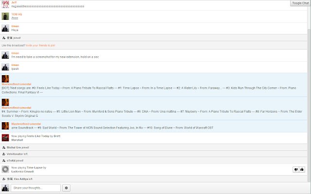 Grooveshark Chat en pantalla completa desde la tienda web de Chrome se ejecutará con OffiDocs Chromium en línea