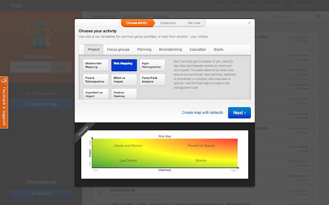 GroupMap  from Chrome web store to be run with OffiDocs Chromium online