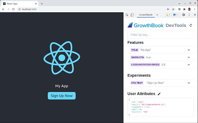 GrowthBook DevTools  from Chrome web store to be run with OffiDocs Chromium online