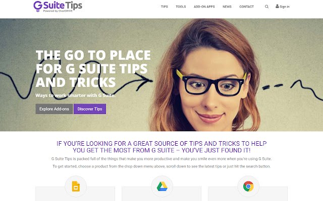 G Suite Tips  from Chrome web store to be run with OffiDocs Chromium online