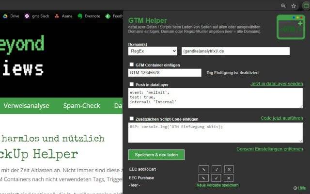 GTM Helper de Chrome web store se ejecutará con OffiDocs Chromium en línea