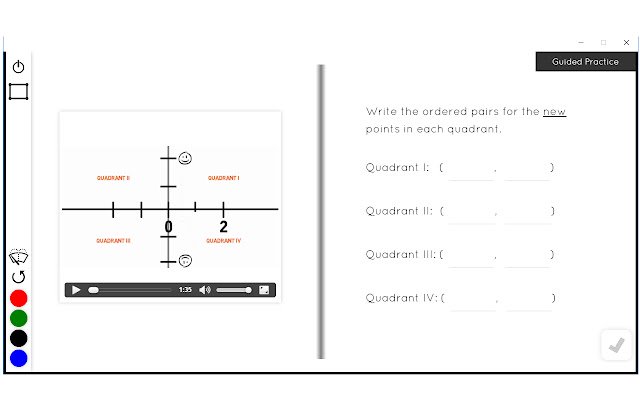 Guzinta Math: Quadrants in the Plane  from Chrome web store to be run with OffiDocs Chromium online