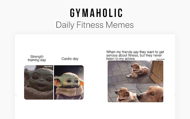 Gymaholic: Health And Fitness Workout Memes  from Chrome web store to be run with OffiDocs Chromium online