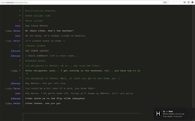 Hack.Chat Notifications  from Chrome web store to be run with OffiDocs Chromium online
