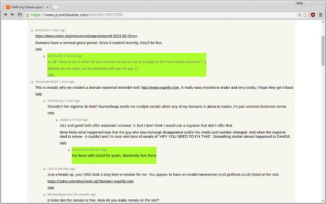 Hacker News Comment Highlighter  from Chrome web store to be run with OffiDocs Chromium online