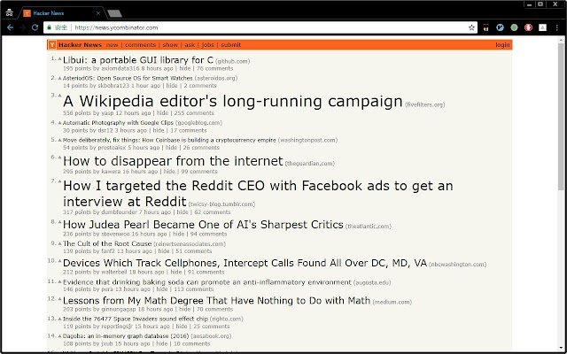 Hacker News Sizer  from Chrome web store to be run with OffiDocs Chromium online