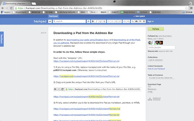 Hackpad Downloader  from Chrome web store to be run with OffiDocs Chromium online