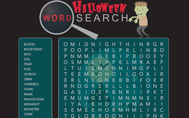 Halloween Word Search จาก Chrome เว็บสโตร์ที่จะทำงานร่วมกับ OffiDocs Chromium ออนไลน์