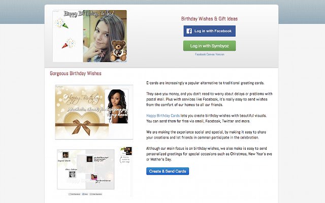 Cartes de joyeux anniversaire de la boutique en ligne Chrome à exécuter avec OffiDocs Chromium en ligne