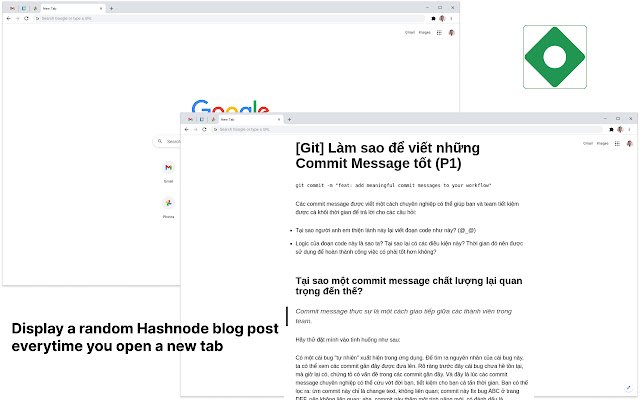 Hashnode แท็บใหม่จาก Chrome เว็บสโตร์ที่จะรันด้วย OffiDocs Chromium ออนไลน์