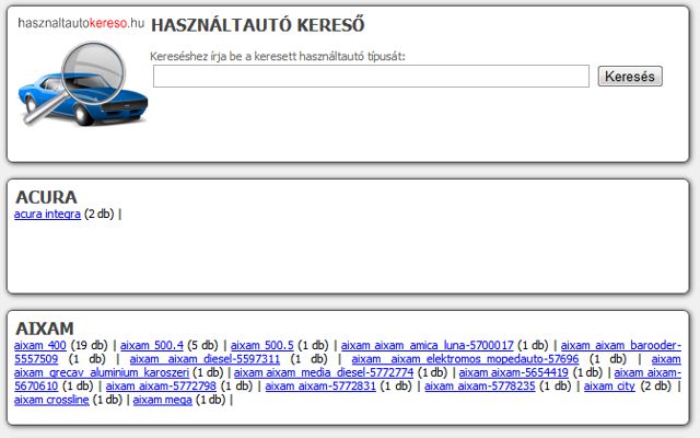 Használtautó kereső de la boutique en ligne Chrome à exécuter avec OffiDocs Chromium en ligne