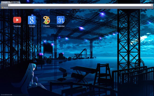 Hatsune Miku: Night stage theme 1280x720  from Chrome web store to be run with OffiDocs Chromium online