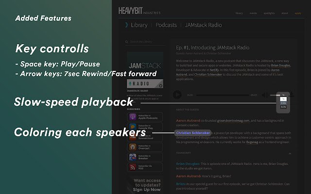 Heavybit extension for English learners  from Chrome web store to be run with OffiDocs Chromium online