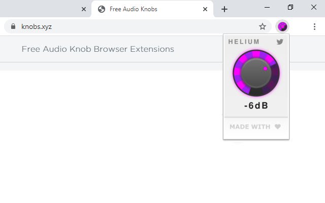 HeliumKnob  from Chrome web store to be run with OffiDocs Chromium online