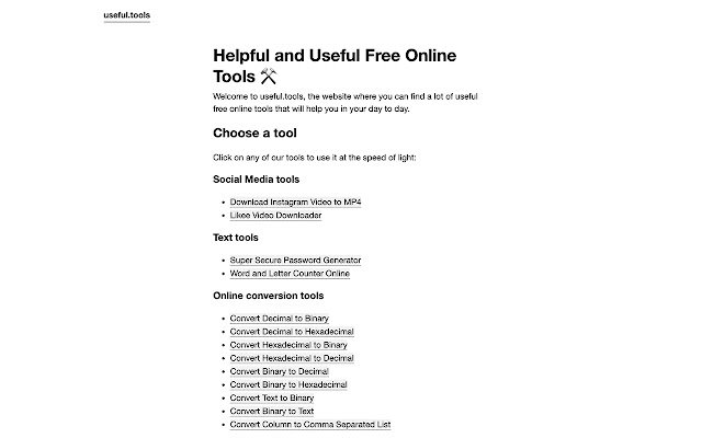 Helpful and Useful Free Online Tools  from Chrome web store to be run with OffiDocs Chromium online