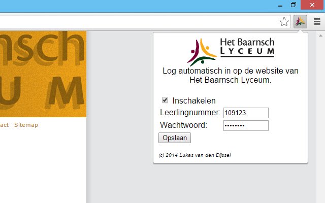 Het Baarnsch Lyceum Autologin  from Chrome web store to be run with OffiDocs Chromium online