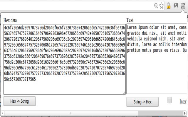 HexString Converter dari toko web Chrome untuk dijalankan dengan OffiDocs Chromium online