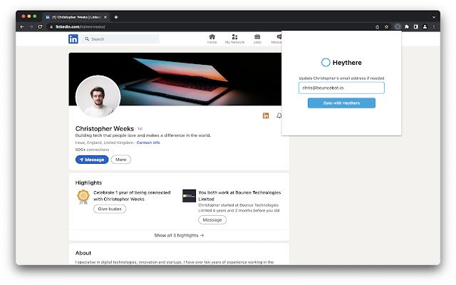 Heythere Extension  from Chrome web store to be run with OffiDocs Chromium online