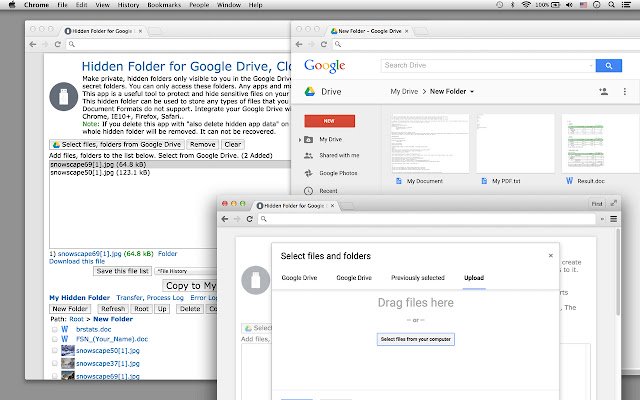 Hidden Folder for Drive, Cloud USB din magazinul web Chrome pentru a fi rulat cu OffiDocs Chromium online