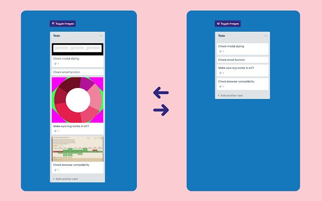 Hide images in trello  from Chrome web store to be run with OffiDocs Chromium online