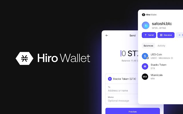 Hiro Wallet  from Chrome web store to be run with OffiDocs Chromium online