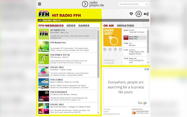 HIT RADIO FFH Webradio  from Chrome web store to be run with OffiDocs Chromium online