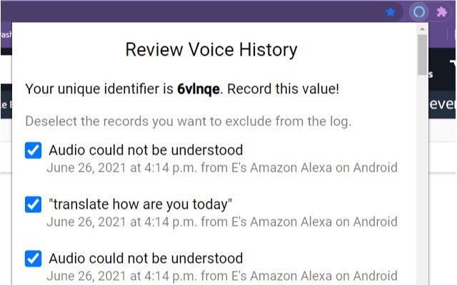 Home Voice History  from Chrome web store to be run with OffiDocs Chromium online