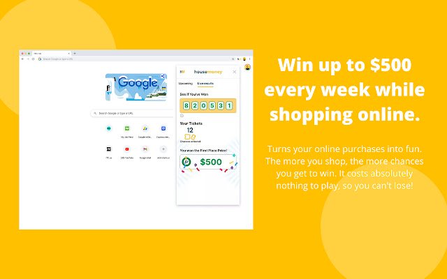 HouseMoney: Win Cash When You Shop Online  from Chrome web store to be run with OffiDocs Chromium online