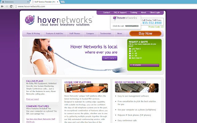 HoverNetworks Click2Call  from Chrome web store to be run with OffiDocs Chromium online