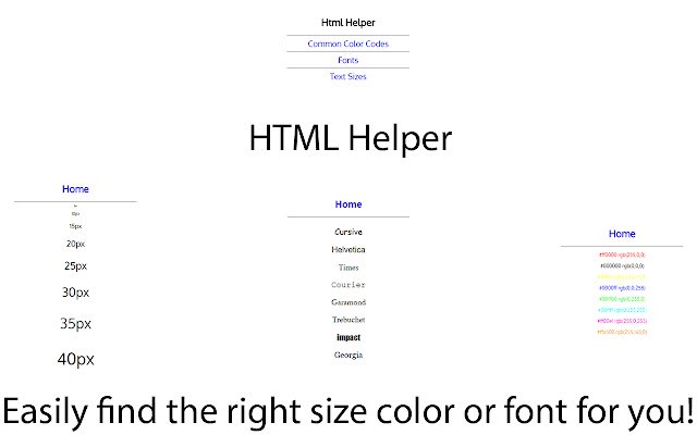 Html Helper  from Chrome web store to be run with OffiDocs Chromium online