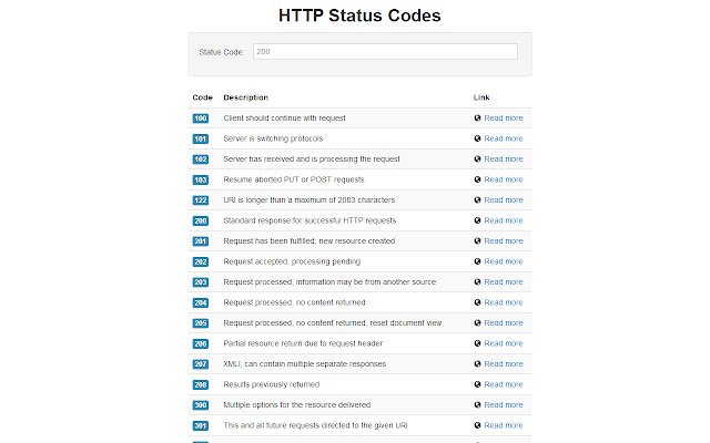 HTTP Status Codes  from Chrome web store to be run with OffiDocs Chromium online