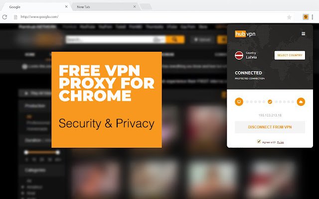 Hub VPN Chrome ウェブストアの無料 VPN プロキシを OffiDocs Chromium online で実行