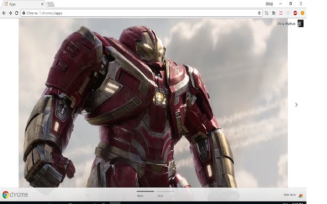 Tema Hulk Buster da loja virtual do Chrome para ser executado com OffiDocs Chromium online