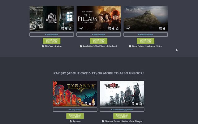 Humble Bundle Steam Tool  from Chrome web store to be run with OffiDocs Chromium online