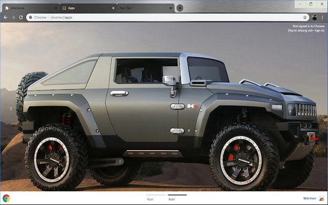 Hummer HX Super Monster Muscle Car aus dem Chrome-Webshop, der mit OffiDocs Chromium online betrieben werden soll