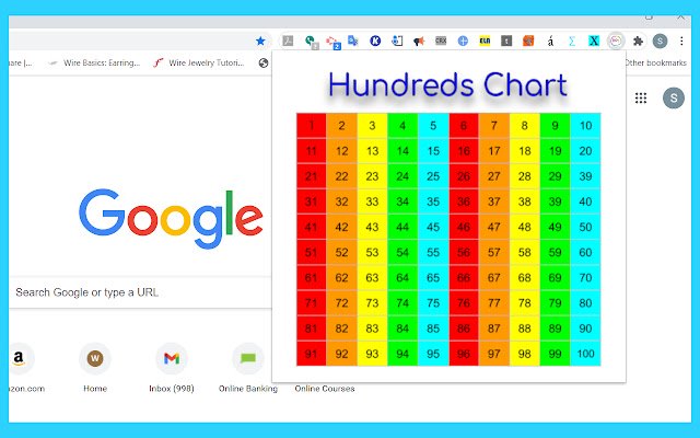 Hundreds Chart  from Chrome web store to be run with OffiDocs Chromium online