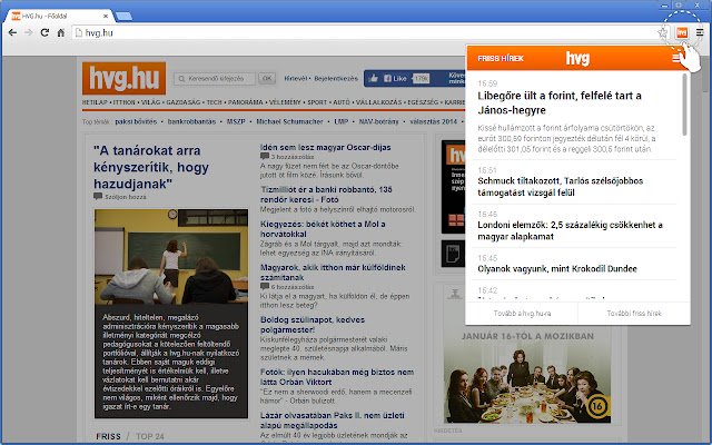 HVG hírolvasó  from Chrome web store to be run with OffiDocs Chromium online