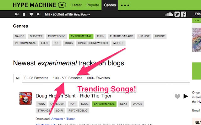 HypeMachine Trending Songs  from Chrome web store to be run with OffiDocs Chromium online